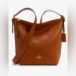 Coach Val Duffle Purse in Redwood Pebbled Leather. NWOT.
